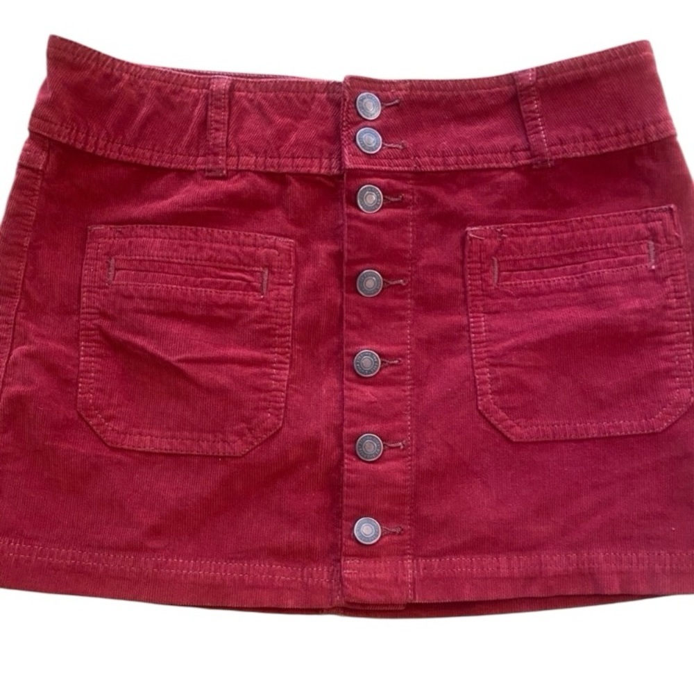 Womens Burgundy Plum Corduroy Winter Mini Skirt We the Free size 27